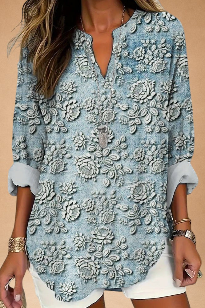 Blue Dusk Bloom Blouse