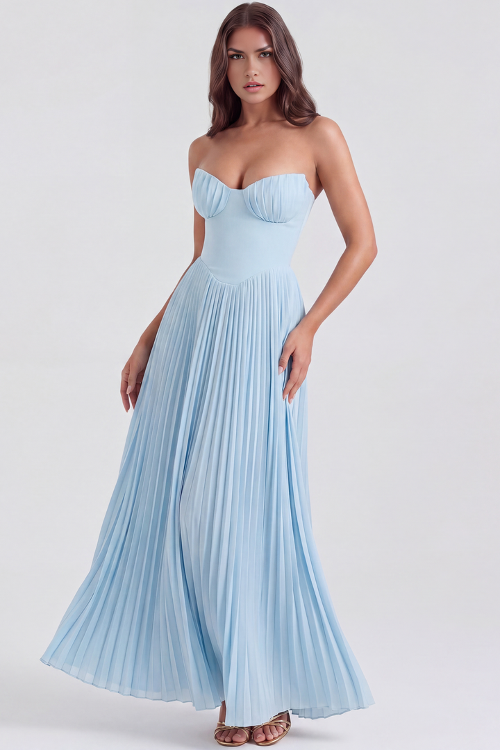 Slavomíra | Elegant Maxi Dress with Ruffled Bodice