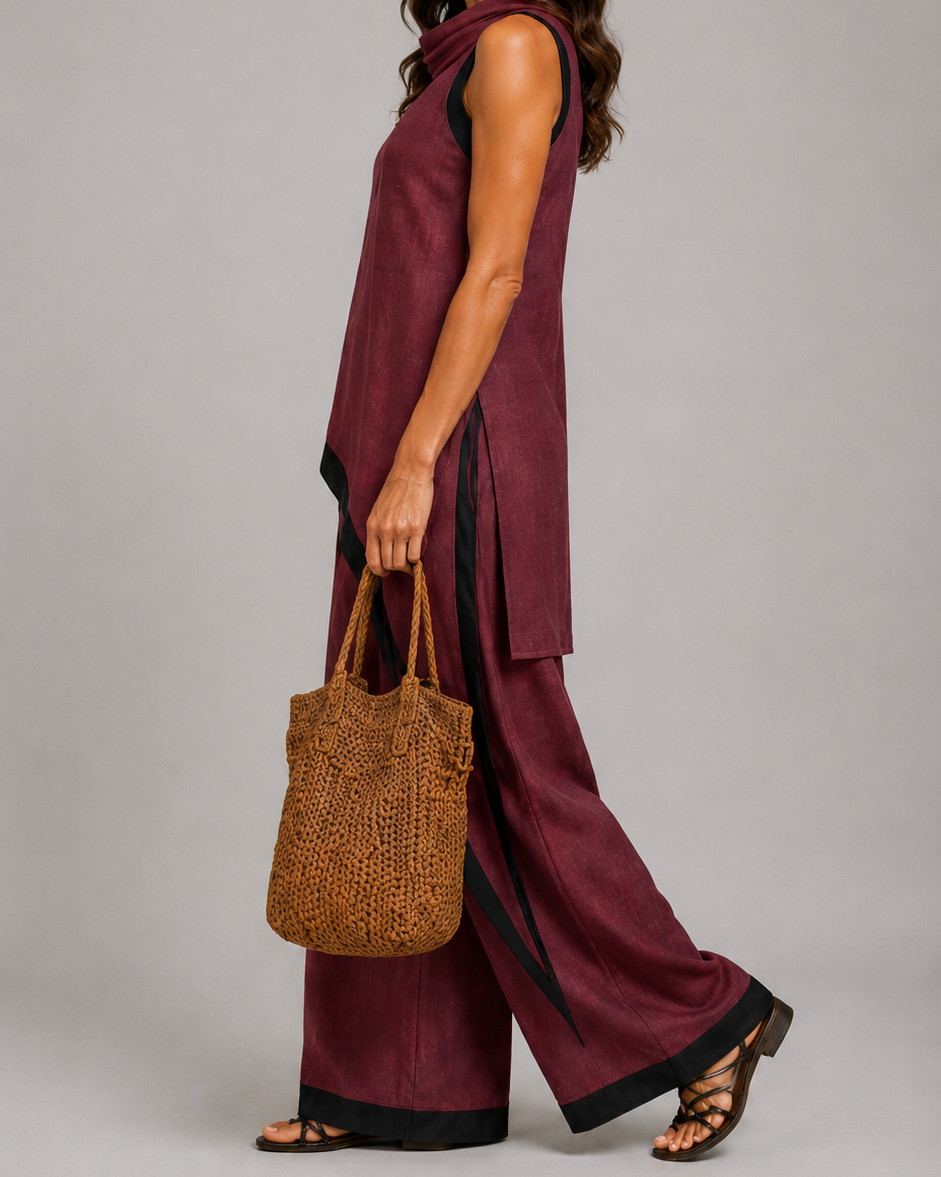 Leonora | Chic Co-Ord Set with Stylish Contrast Accents