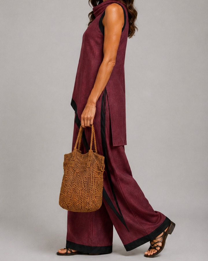 Leonora | Chic Co-Ord Set with Stylish Contrast Accents