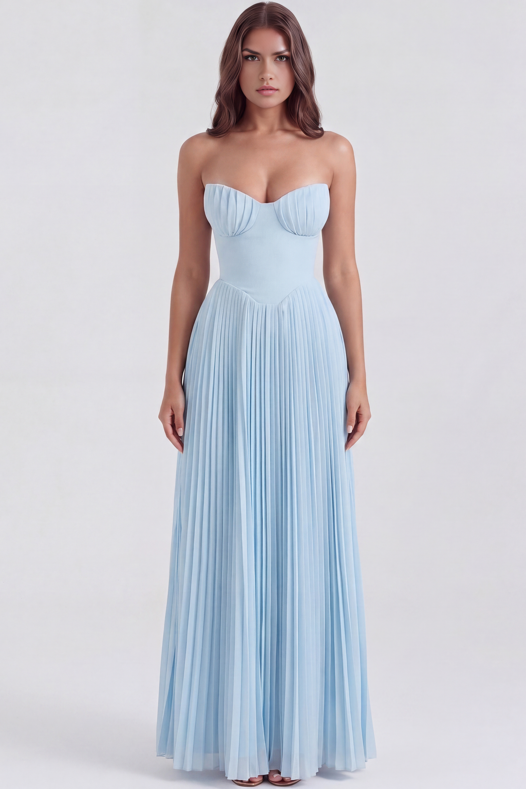 Slavomíra | Elegant Maxi Dress with Ruffled Bodice
