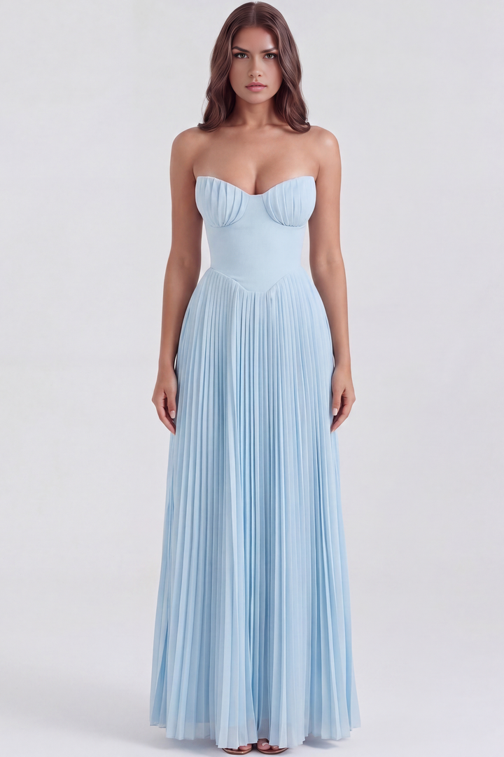 Slavomíra | Elegant Maxi Dress with Ruffled Bodice