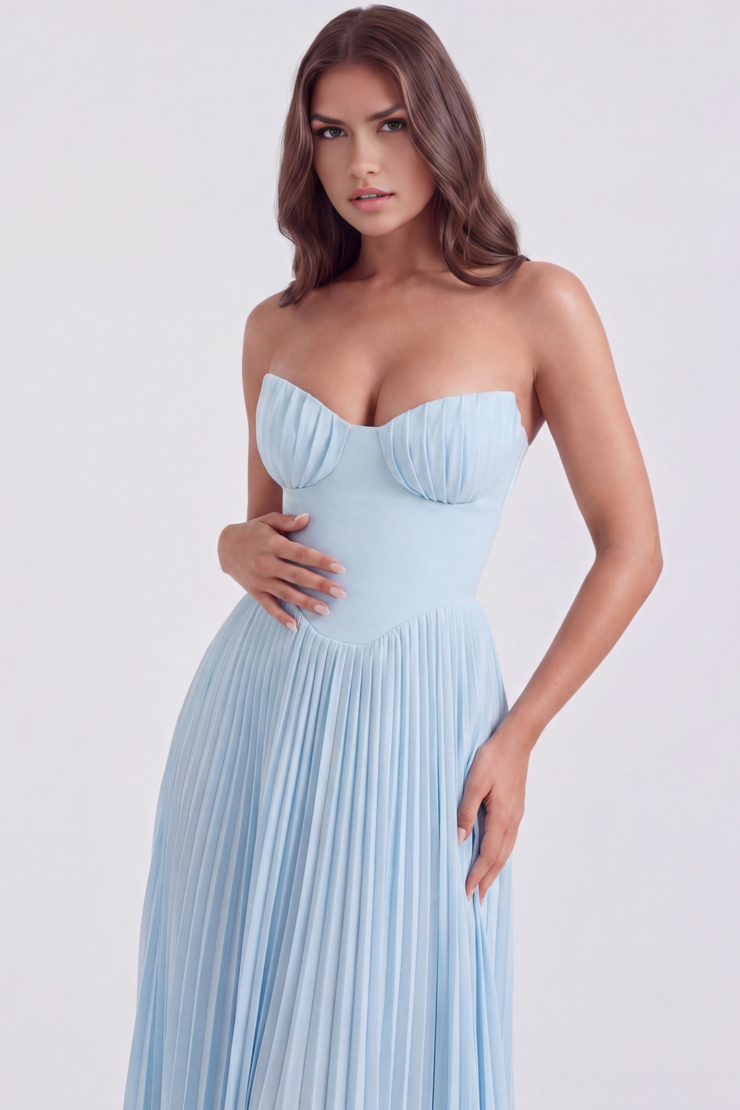 Slavomíra | Elegant Maxi Dress with Ruffled Bodice