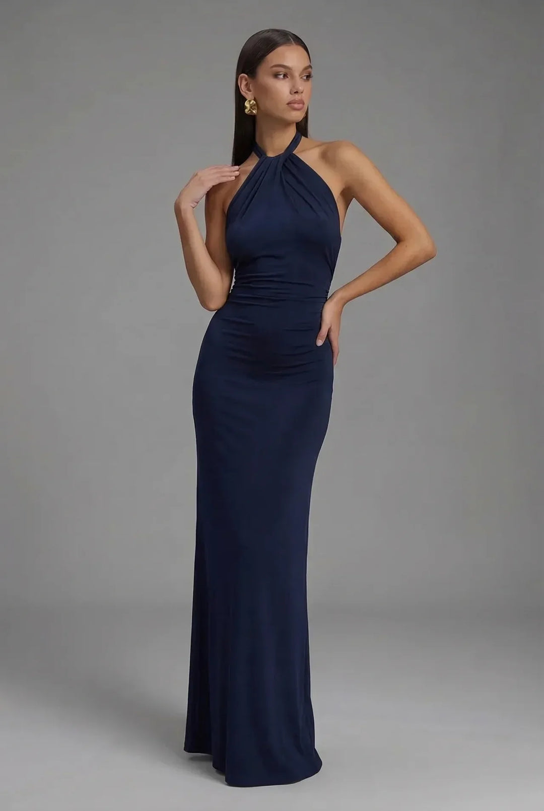 Greta | Sleeveless Shiny Maxi Dress
