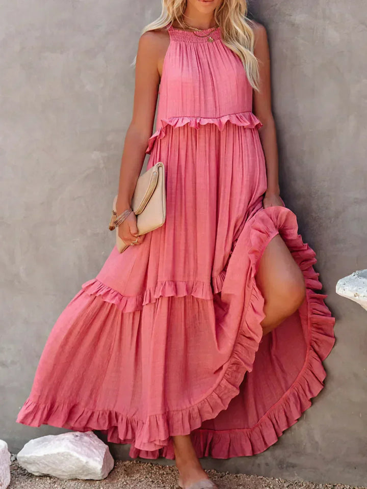 Long Dress in Coral Colour