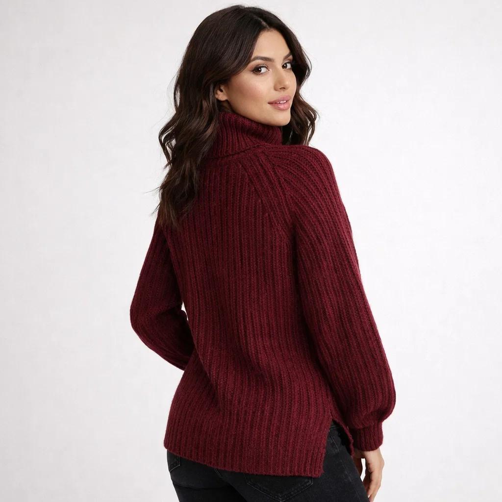 Cozy Wool Blend Roll Neck Sweater