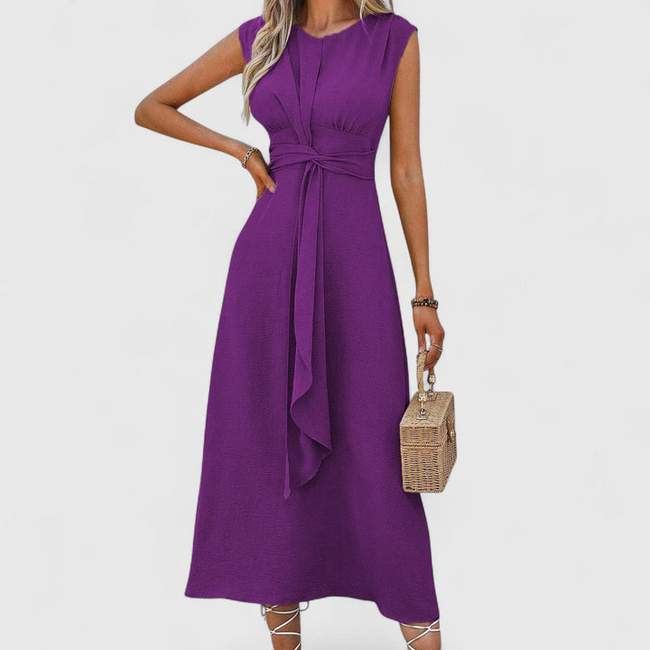 Penelope - Sleeveless Airy Maxi Dress with a Flattering Round Neckline