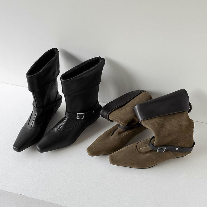 Genuine Suede Queli Ankle Boots