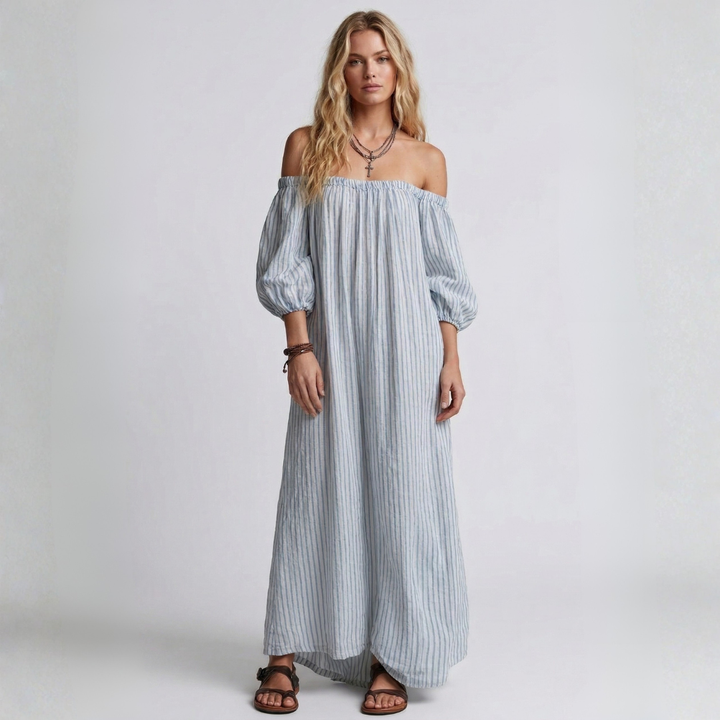 Aura - Maxi Dress in Linen and Cotton