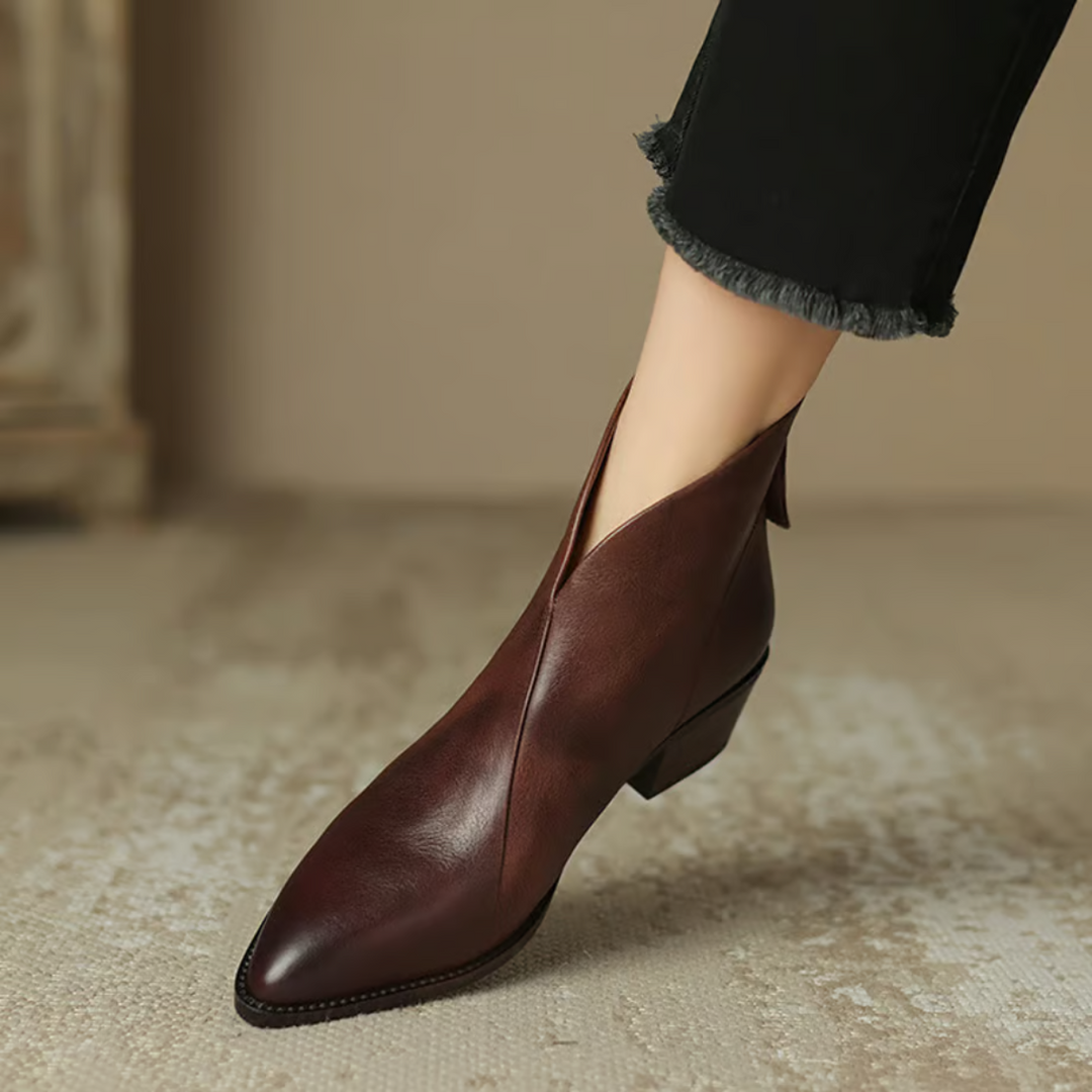 Eleni - Elegant Ankle Boots with Low Heel