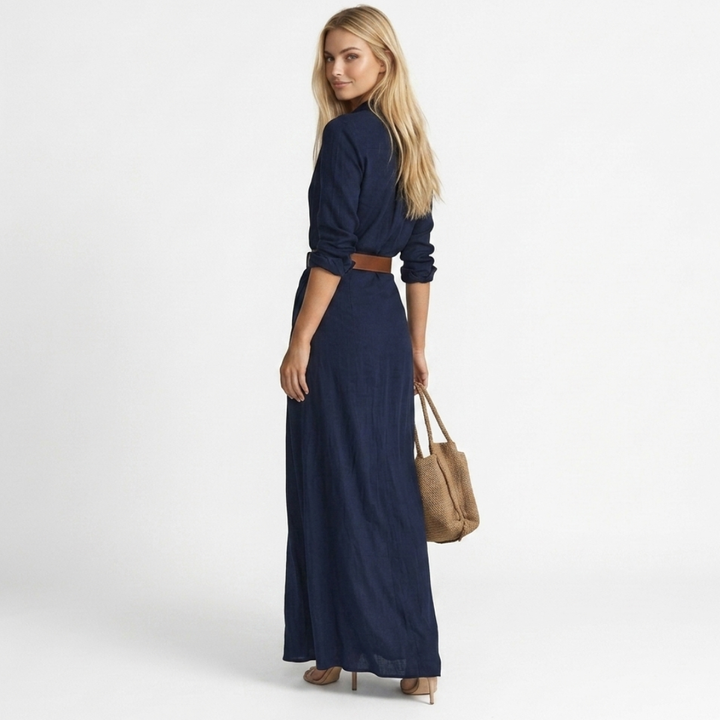 Ariana - Long Dress with Low Neckline