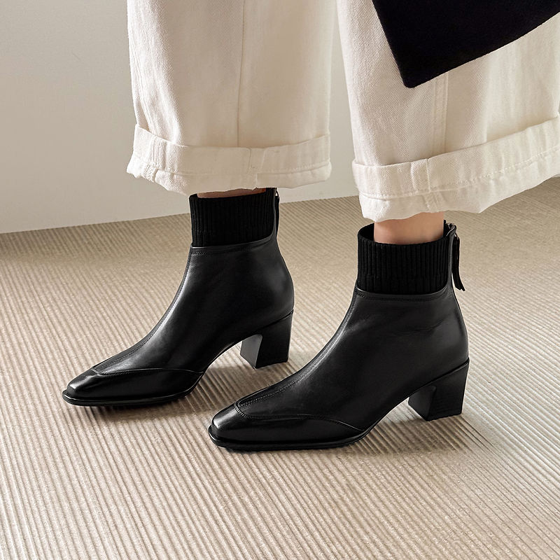 Noelle Genuine Leather Heeled Boots