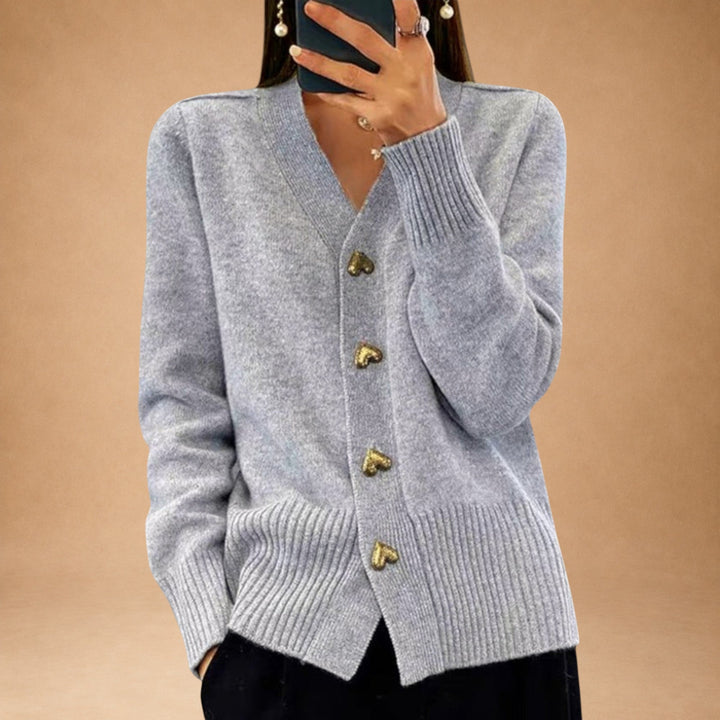 Marij – Women's V-Neck Sweater in Vintage Style