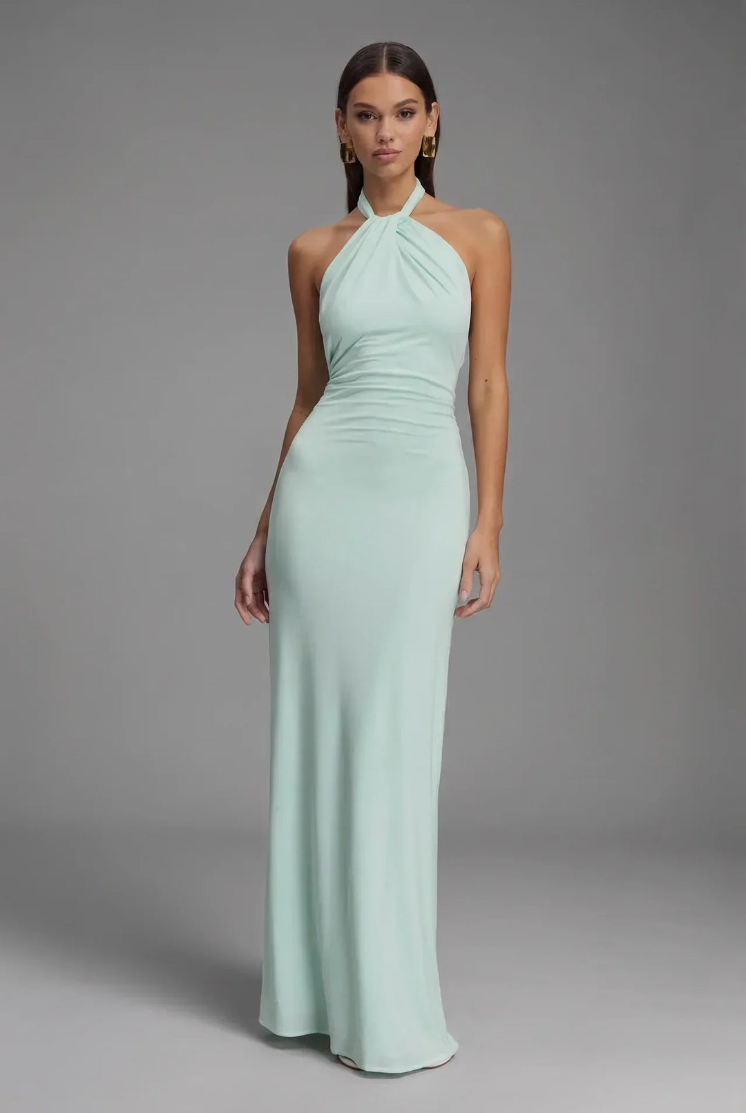 Greta | Sleeveless Shiny Maxi Dress