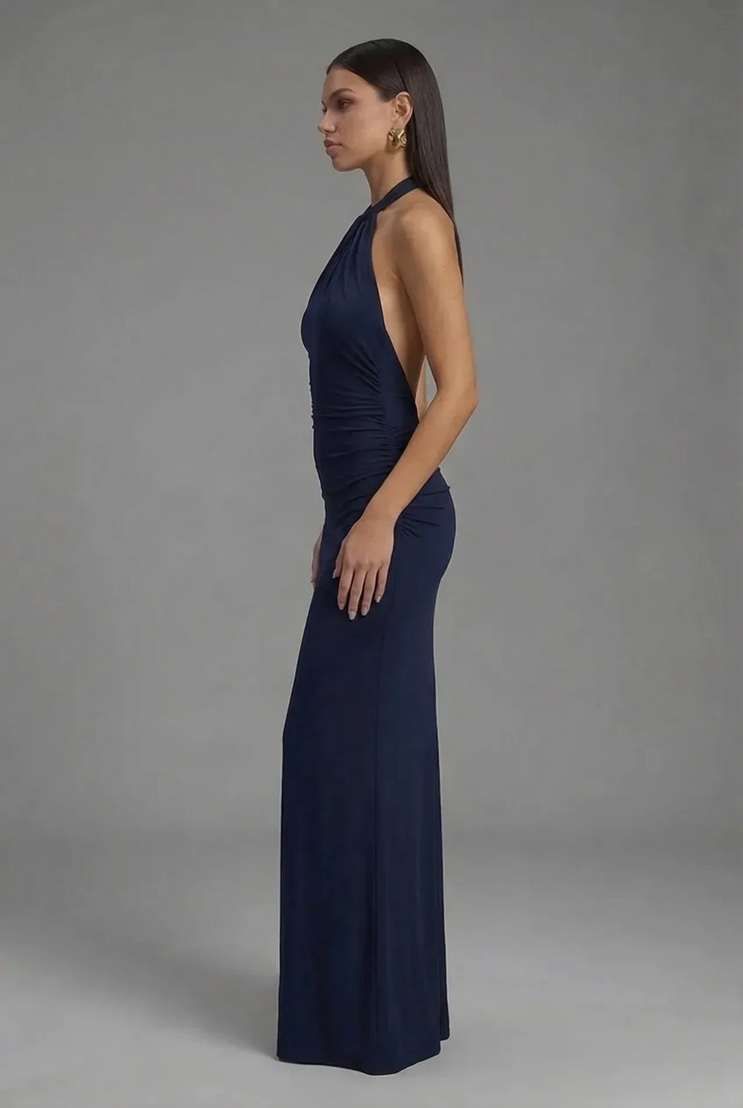 Greta | Sleeveless Shiny Maxi Dress