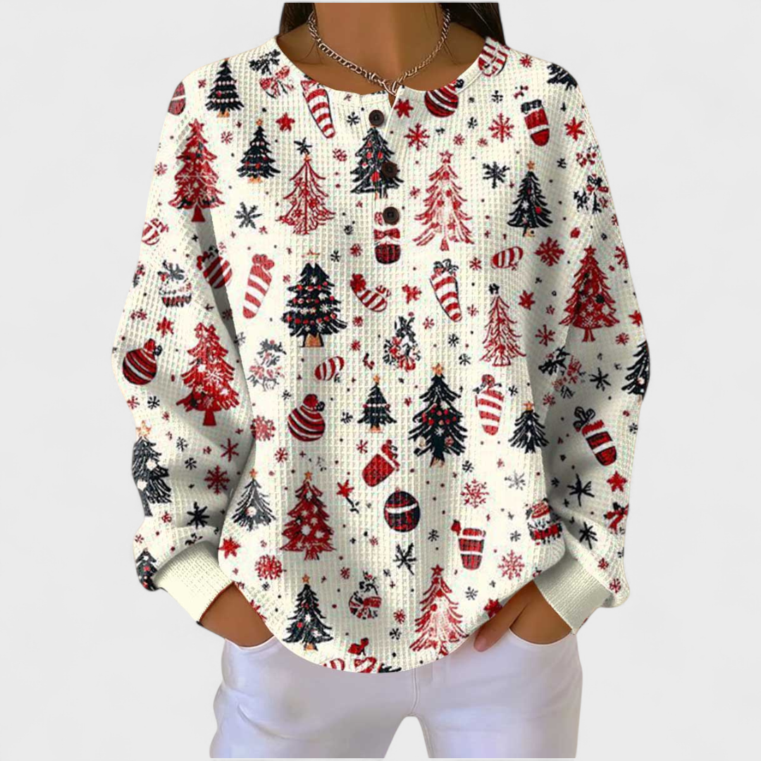 Patterned Red Hoodie for Women