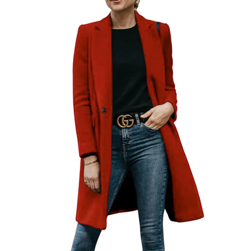 Stylish Women's Autumn Parka – Cozy Wool Blend for Effortless Elegance