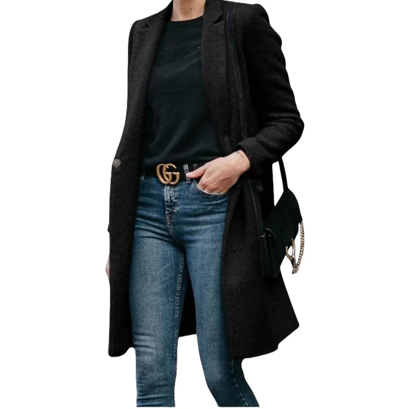 Stylish Women's Autumn Parka – Cozy Wool Blend for Effortless Elegance