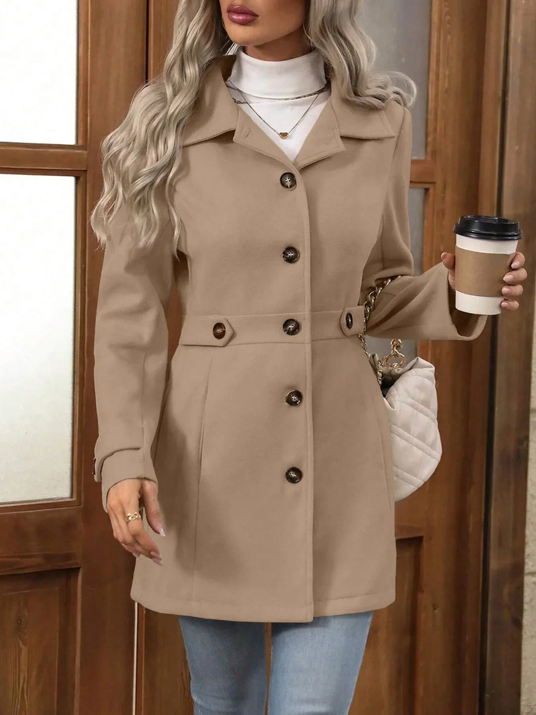 Elegant Slim Fit Autumn Wool Coat – Versatile Style for Every Occasion