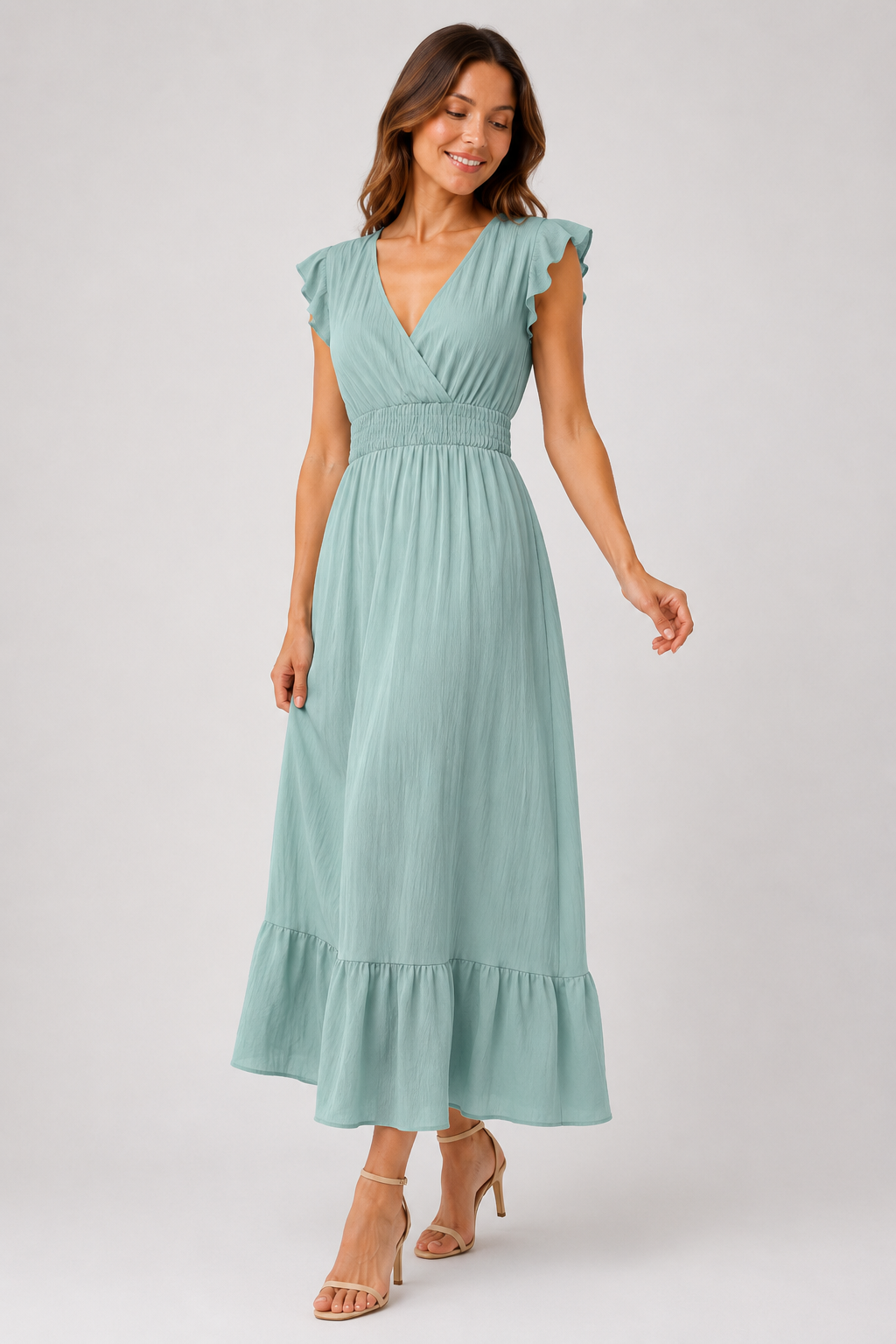 Lea | Ruffled Sleeve Summer Maxi Dress