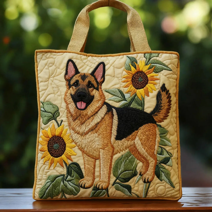 Handmade Bag with German Shepherd Flower Design