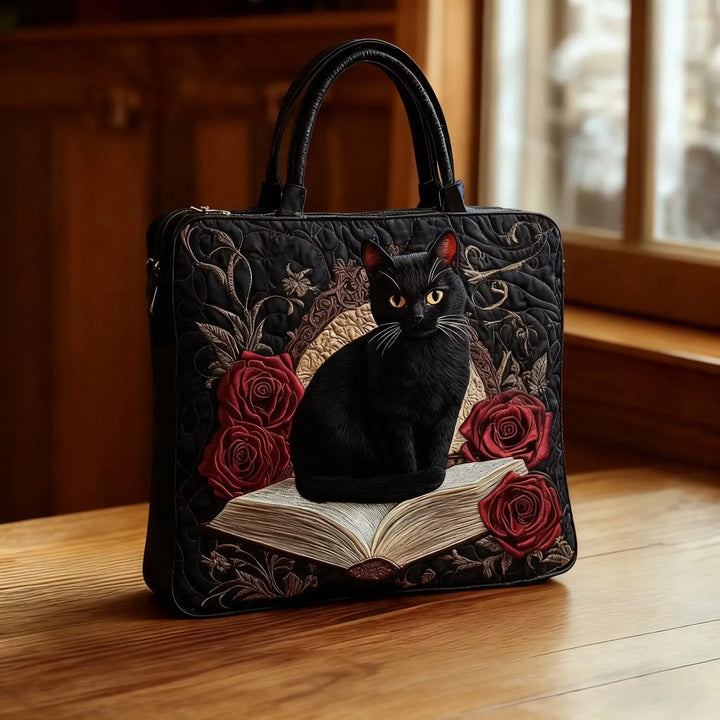 Handmade Bag | Black Cat with Books