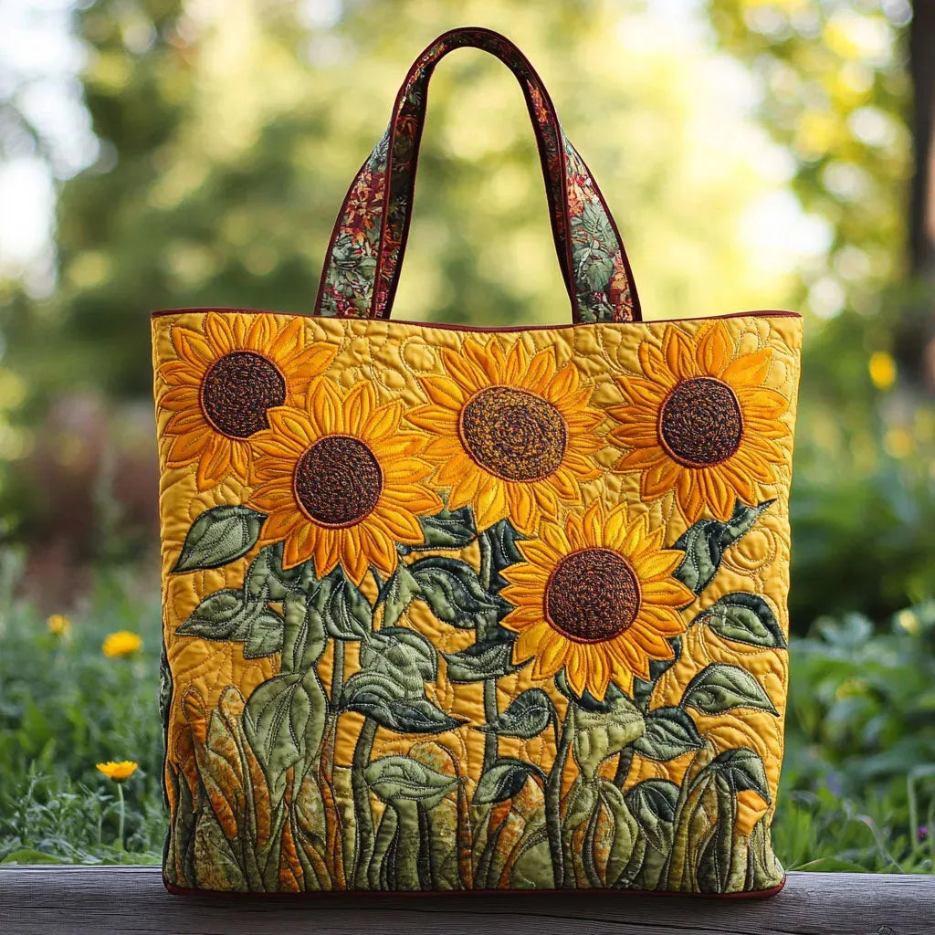 Handmade Bag with Classic Sunflowers