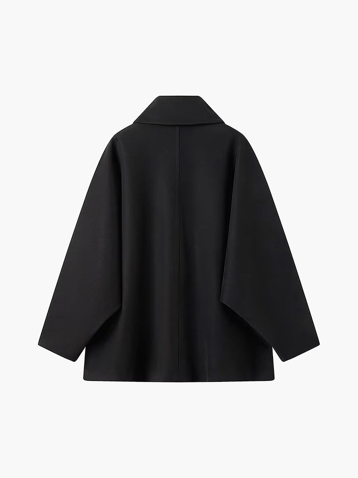 Button-Front Oversized Wool Coat