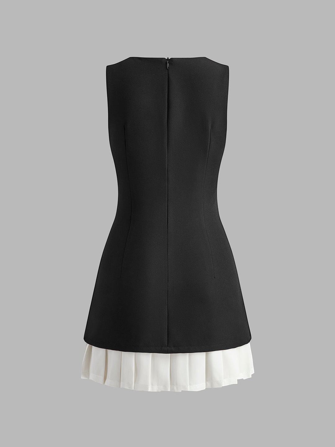 Mini Sleeveless Dress in Two Colours with Pleated Hem