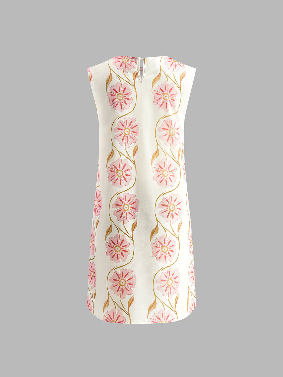 Sleeveless Mini Dress with Flowers