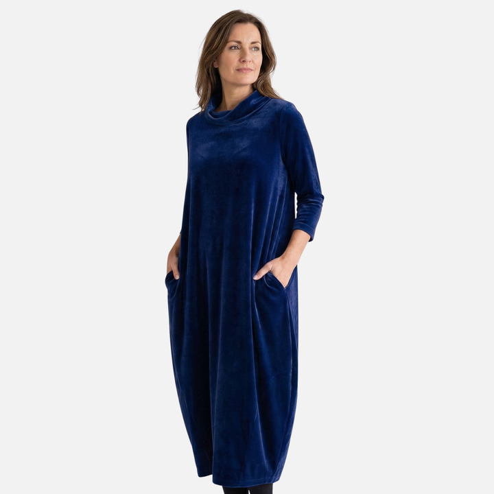 Lea | Cozy Midi Dress Featuring Roll Neck and Side Slit
