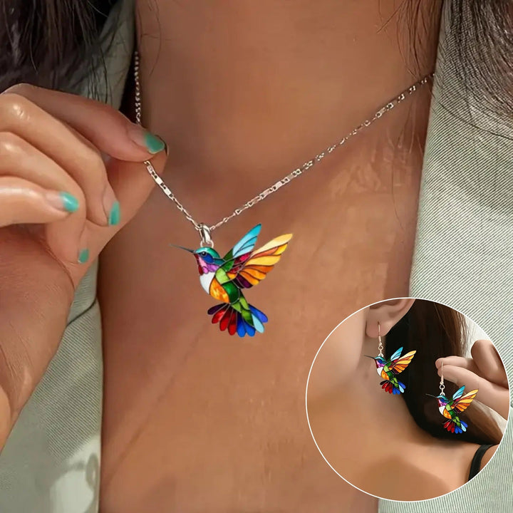 Beautiful necklace with swallow and earrings as a gift – Limited time offer