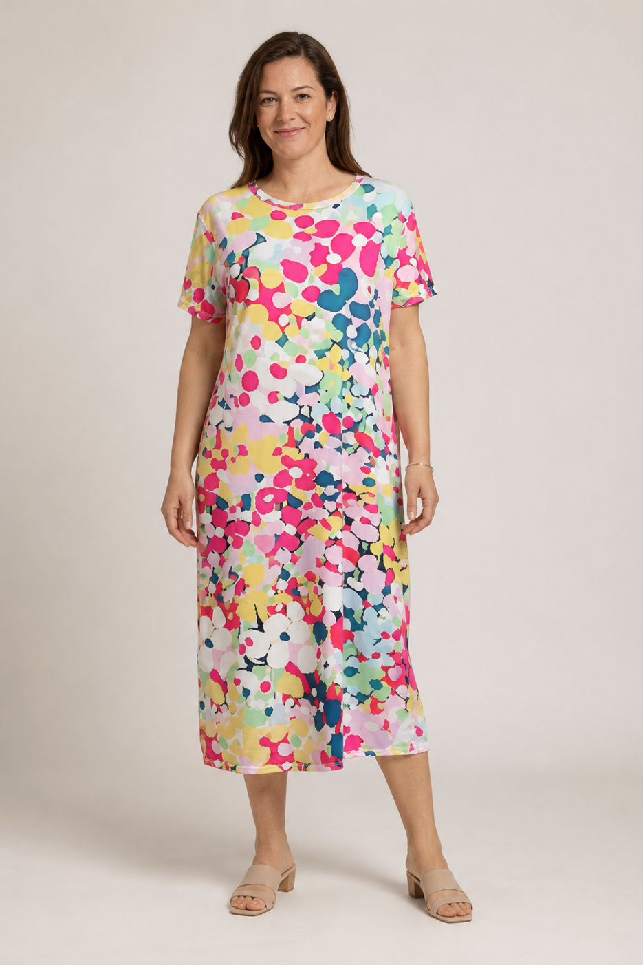 Valéria | Floral Midi Dress with Pockets - Relaxed Fit