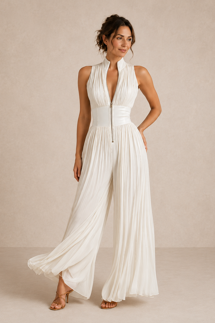 Leontína | Chic Pleated Jumpsuit