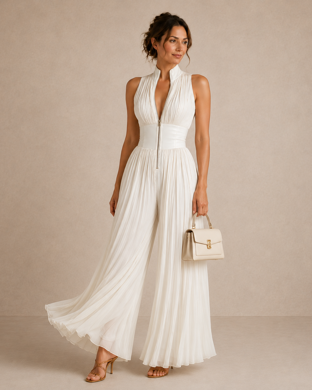 Leontína | Chic Pleated Jumpsuit