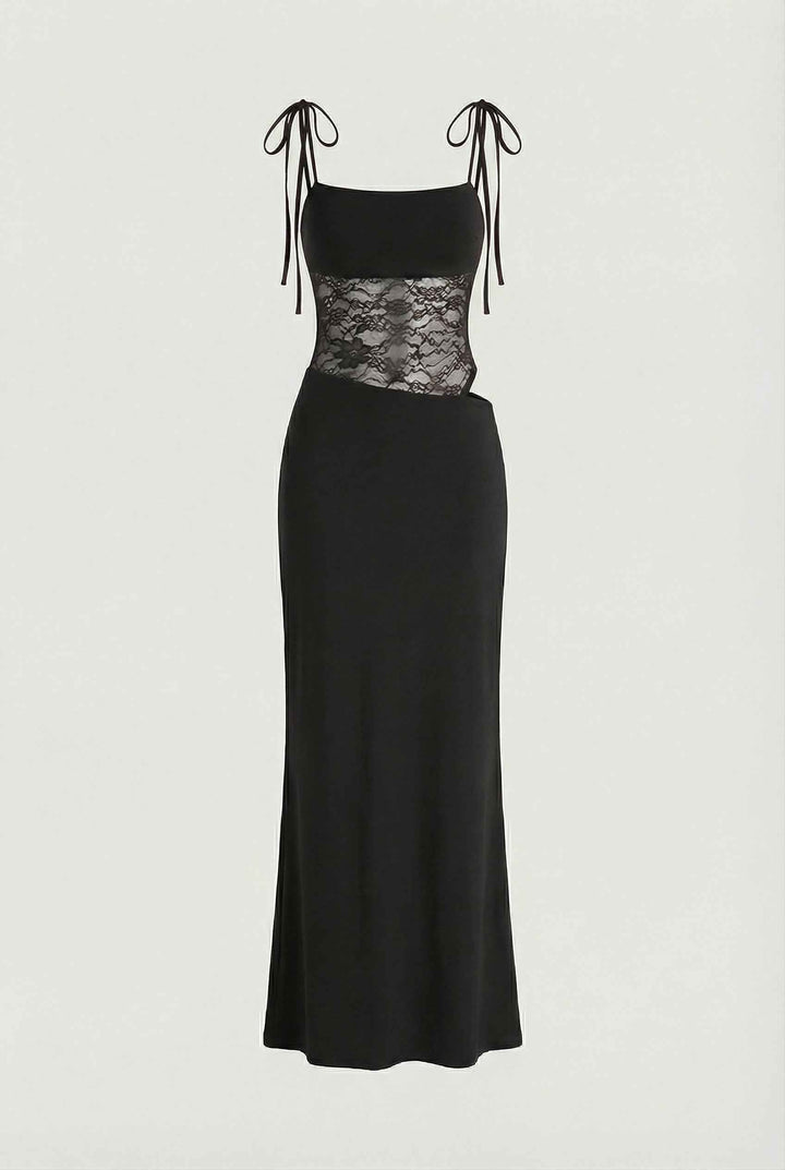 Sona | Elegant Black Maxi Dress for Romantic Evenings