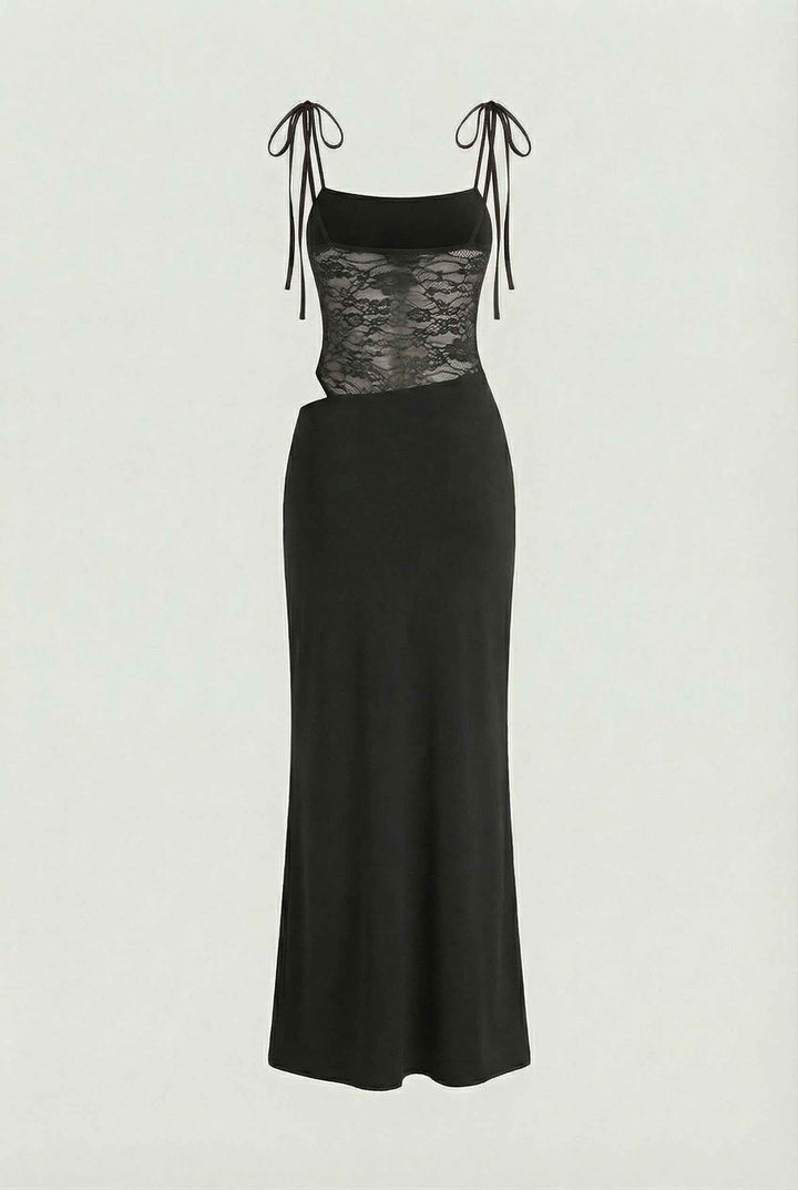 Sona | Elegant Black Maxi Dress for Romantic Evenings