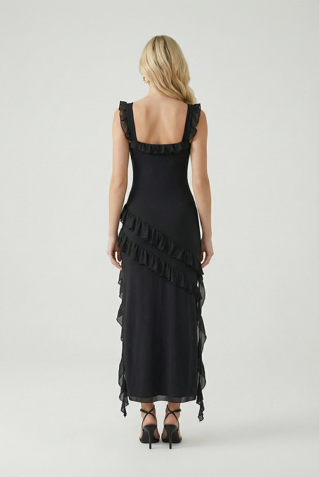 Katarína | Black Open-Back Maxi Dress