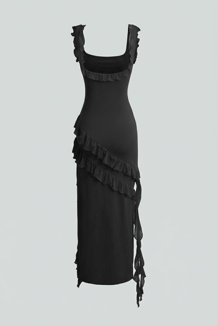 Katarína | Black Open-Back Maxi Dress