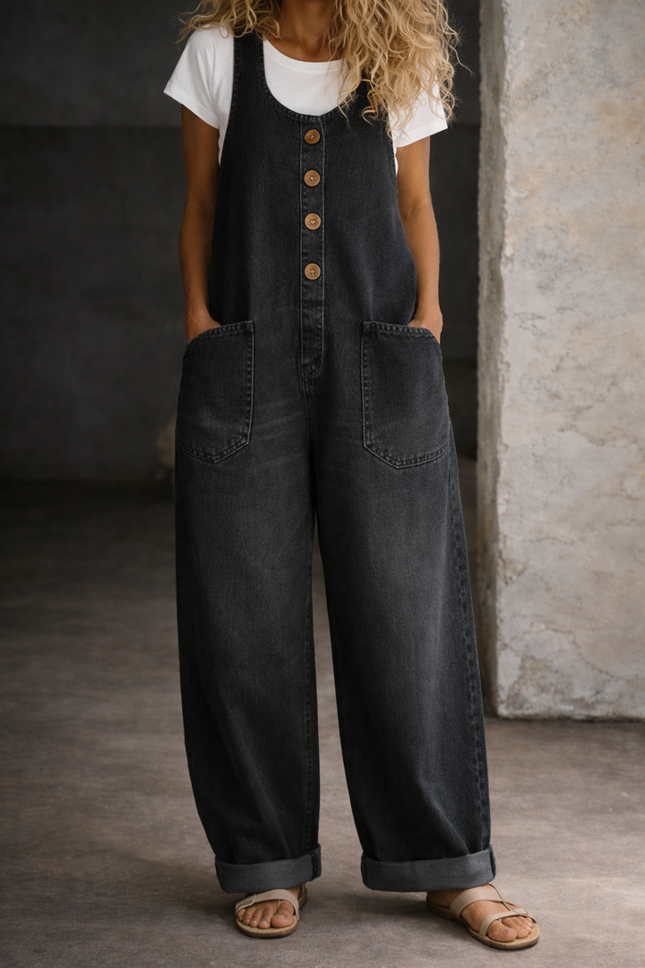 Elisabete - Retro Washed Cotton Overalls