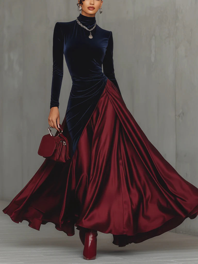 Hydrangea | Collared Two-Tone Maxi Dress