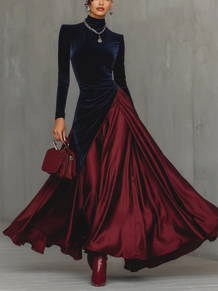 Hydrangea | Collared Two-Tone Maxi Dress