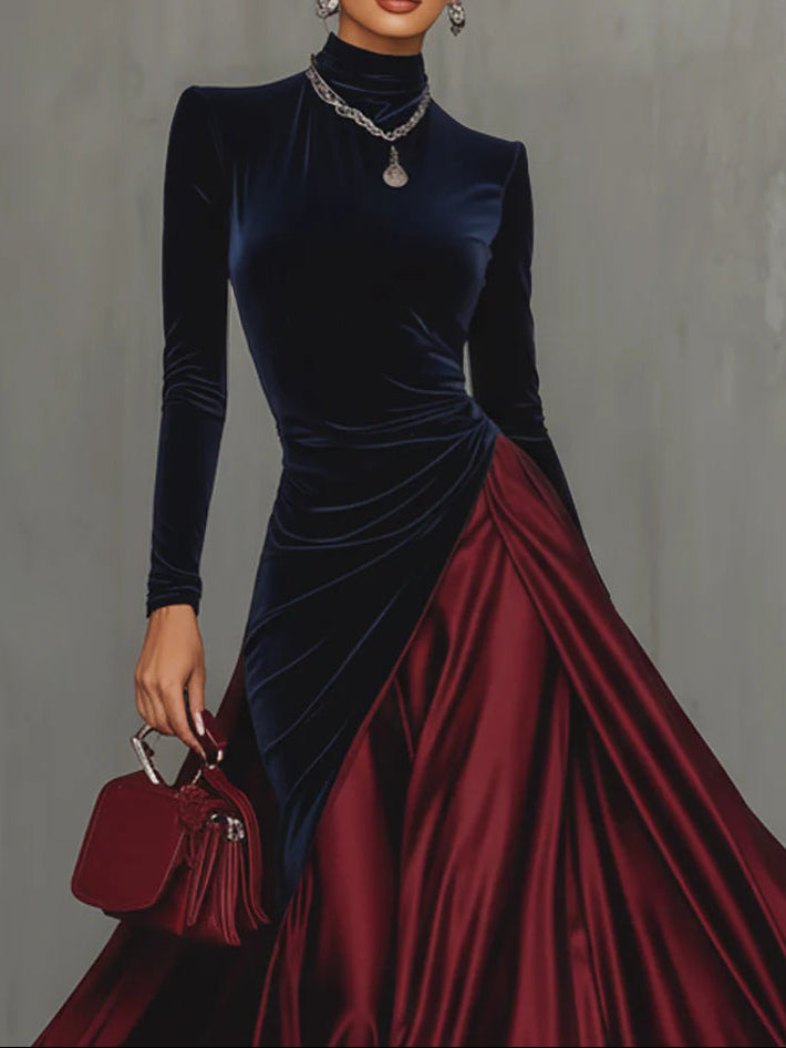 Hydrangea | Collared Two-Tone Maxi Dress