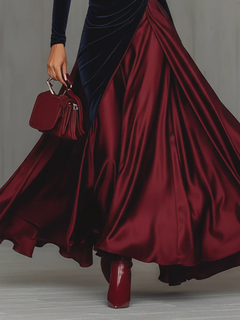 Hydrangea | Collared Two-Tone Maxi Dress