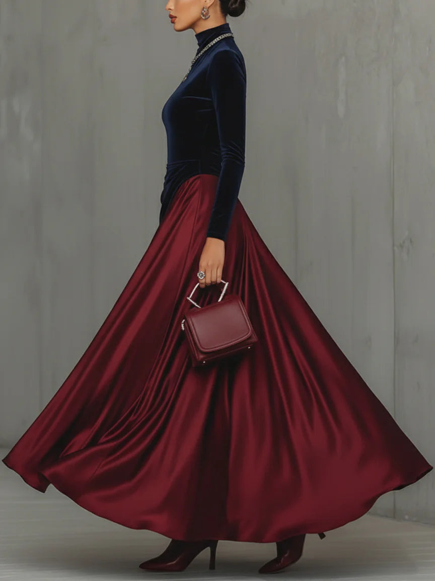 Hydrangea | Collared Two-Tone Maxi Dress