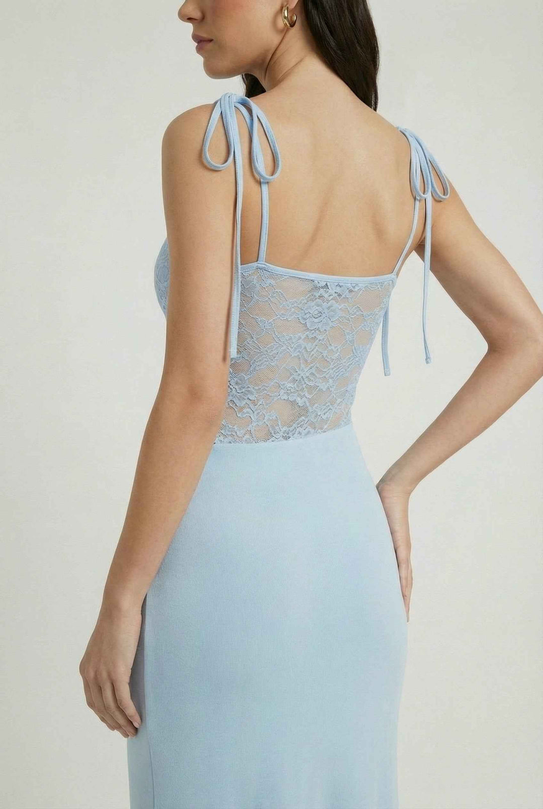 Klára | Elegant Blue Fitted Maxi Dress