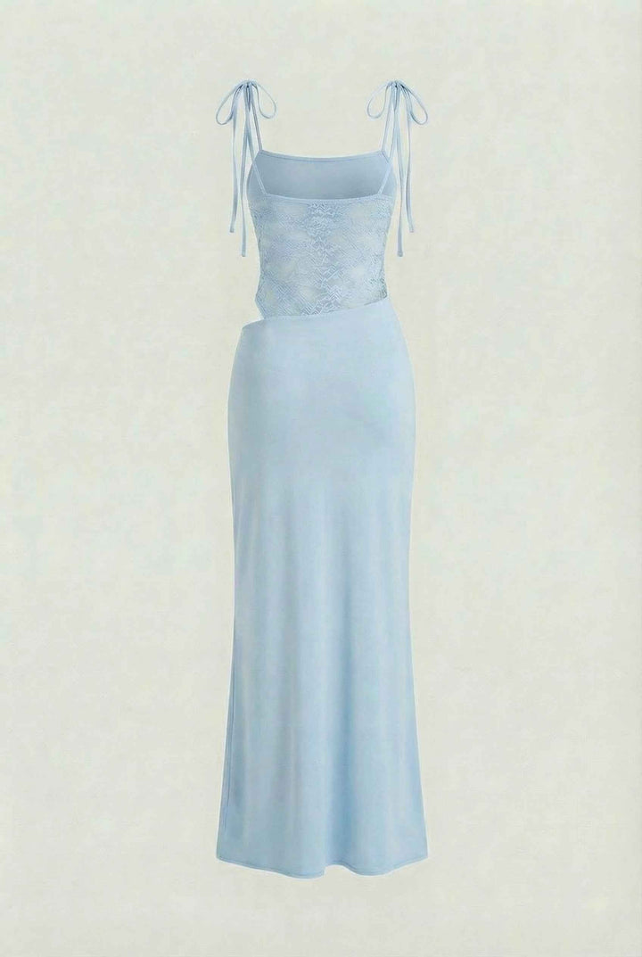 Klára | Elegant Blue Fitted Maxi Dress