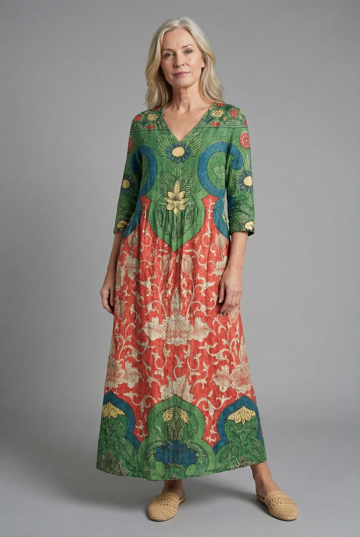 Vanda | Chic Long-Sleeve Maxi Dress