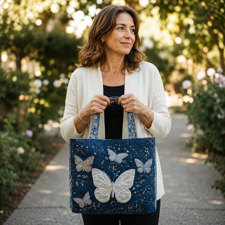 Handmade Bag with Silver Butterfly