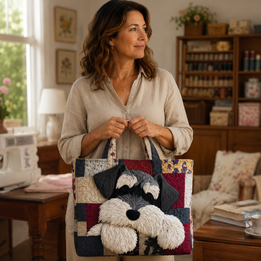 Handmade Bag with Schnauzer Design
